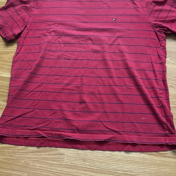 Vintage Tommy Hilfiger Men's Red Striped Shirt - Picture 2 of 10